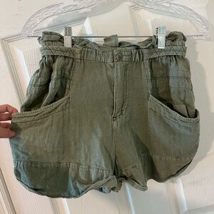 Free People High Waist Green Shorts